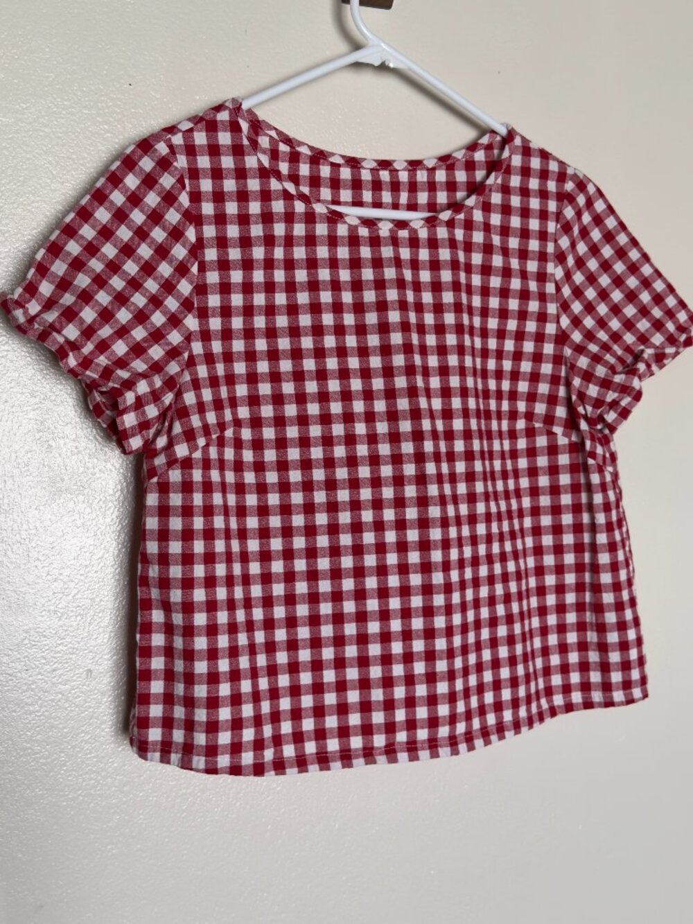 Gingham Cotton T-shirt - S/M - NWOT